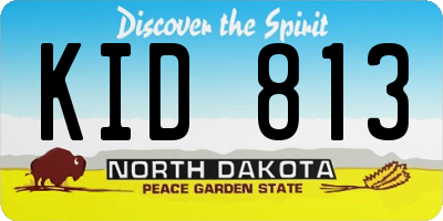 ND license plate KID813