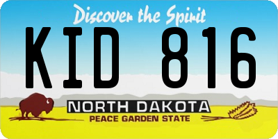 ND license plate KID816