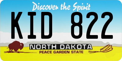 ND license plate KID822