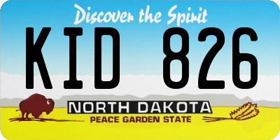ND license plate KID826