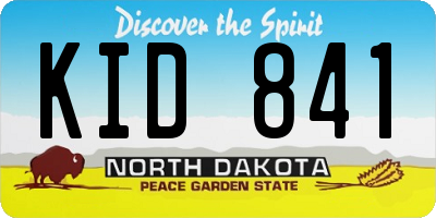 ND license plate KID841