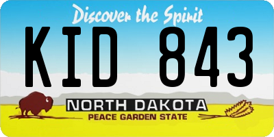 ND license plate KID843