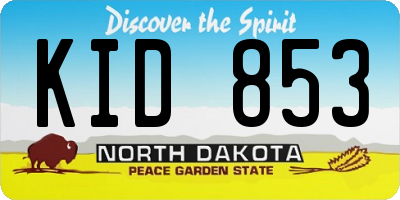 ND license plate KID853