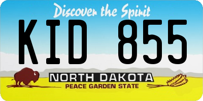 ND license plate KID855