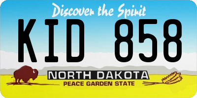 ND license plate KID858