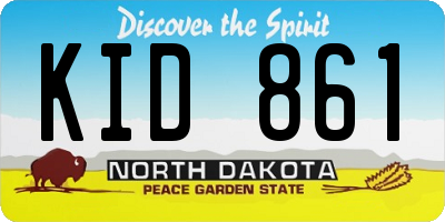ND license plate KID861