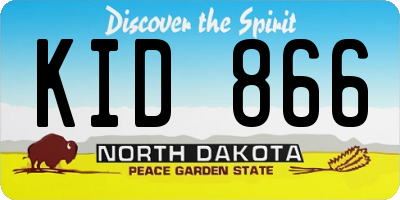 ND license plate KID866
