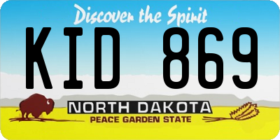 ND license plate KID869