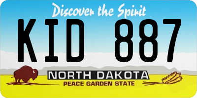 ND license plate KID887