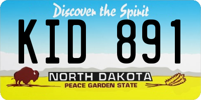 ND license plate KID891