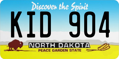 ND license plate KID904