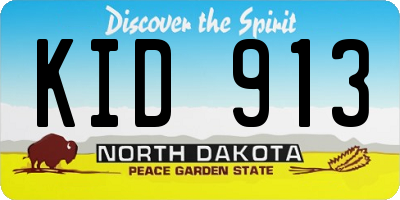 ND license plate KID913