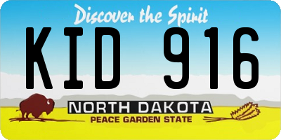 ND license plate KID916