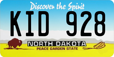 ND license plate KID928
