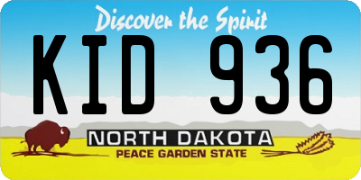 ND license plate KID936
