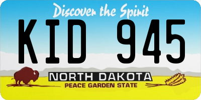 ND license plate KID945
