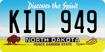 ND license plate KID949