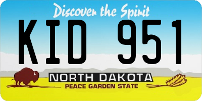 ND license plate KID951