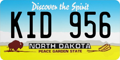 ND license plate KID956