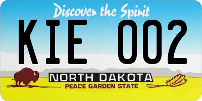 ND license plate KIE002