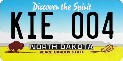 ND license plate KIE004