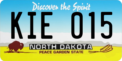 ND license plate KIE015
