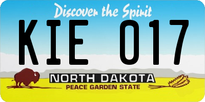 ND license plate KIE017