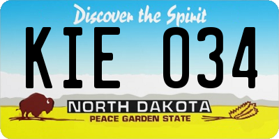 ND license plate KIE034