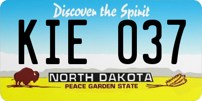 ND license plate KIE037