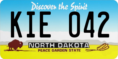 ND license plate KIE042