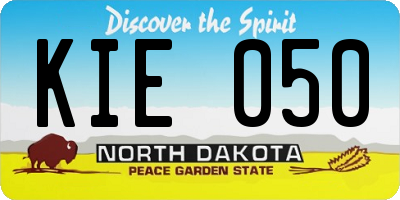 ND license plate KIE050