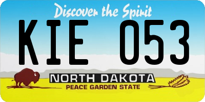 ND license plate KIE053