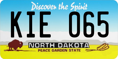 ND license plate KIE065