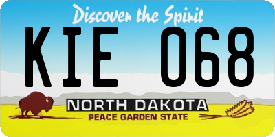 ND license plate KIE068