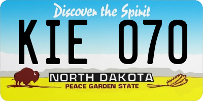 ND license plate KIE070