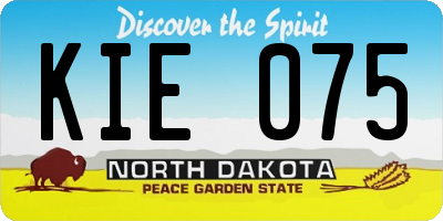 ND license plate KIE075