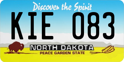 ND license plate KIE083