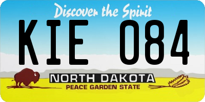 ND license plate KIE084