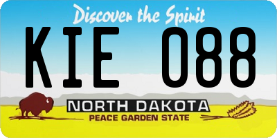 ND license plate KIE088