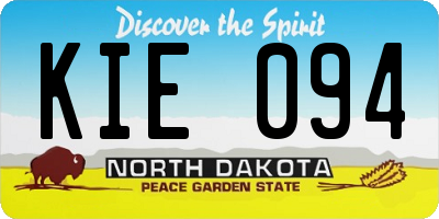 ND license plate KIE094