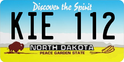 ND license plate KIE112