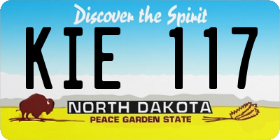 ND license plate KIE117