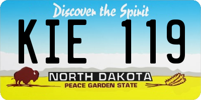 ND license plate KIE119