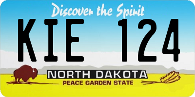 ND license plate KIE124