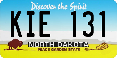 ND license plate KIE131