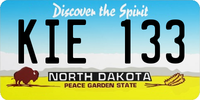 ND license plate KIE133