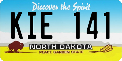 ND license plate KIE141
