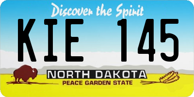 ND license plate KIE145