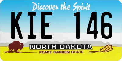 ND license plate KIE146
