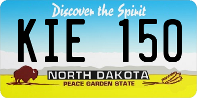 ND license plate KIE150